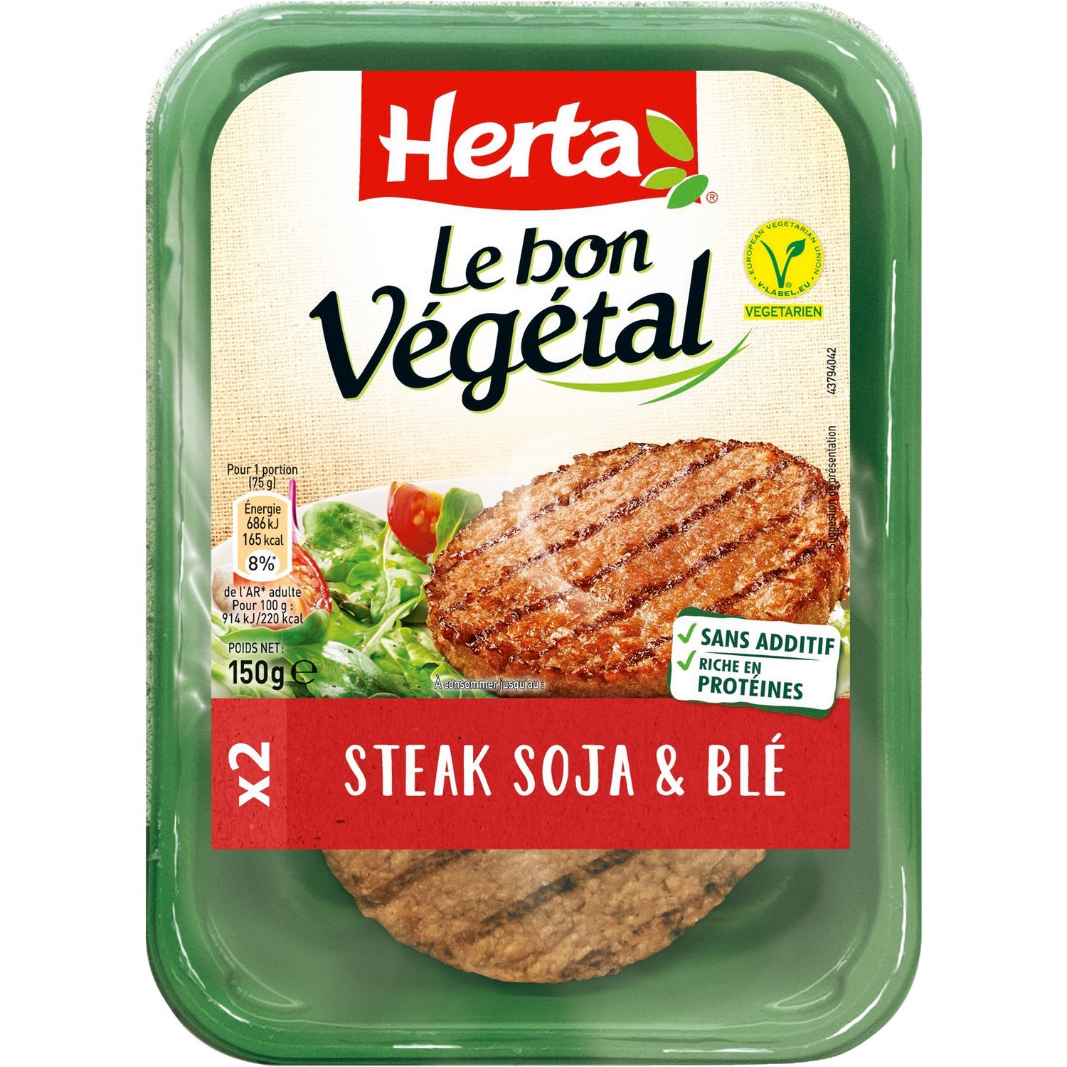 2 Steaks Soja & Blé "Le bon Végétal"